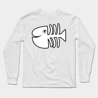 funny fish skeleton Long Sleeve T-Shirt